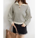 ハーフジップニットポロ ボーダートップス | Miniministore | 詳細画像21 