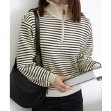 ハーフジップニットポロ ボーダートップス | Miniministore | 詳細画像24 