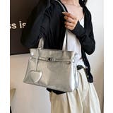 トートバッグ ハートチャーム付き肩掛け鞄 | Miniministore | 詳細画像15 