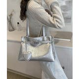 トートバッグ ハートチャーム付き肩掛け鞄 | Miniministore | 詳細画像17 