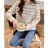 細ボーダーニットカーディガン レディース | Miniministore | 詳細画像4