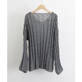 メッシュニット 透かし編みトップス 長袖 | Miniministore | 詳細画像12 