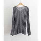 メッシュニット 透かし編みトップス 長袖 | Miniministore | 詳細画像13 