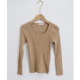 Uネックリブトップススクエアネックニット | Miniministore | 詳細画像26 