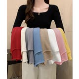 Uネックリブトップススクエアネックニット | Miniministore | 詳細画像8 