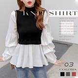 ドッキング ニットブラウス レディース | Miniministore | 詳細画像1 