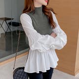 ドッキング ニットブラウス レディース | Miniministore | 詳細画像7 