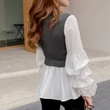 ドッキング ニットブラウス レディース | Miniministore | 詳細画像8 