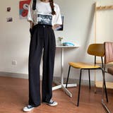 ブラック | セミワイドパンツ レディース ロングパンツ | Miniministore