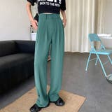 ブルーグリーン | セミワイドパンツ レディース ロングパンツ | Miniministore