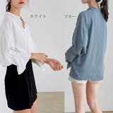 スキッパー シャツブラウス レディース オフィスカジュアル | Miniministore | 詳細画像2 