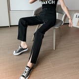 フロントスリット ワイドパンツ オフィス | Miniministore | 詳細画像7 