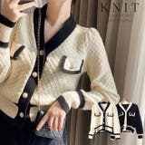 ニットカーディガン 配色 レディース | Miniministore | 詳細画像1