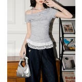 オフショルTロゴtシャツ肩リボントップス | Miniministore | 詳細画像11