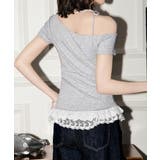 オフショルTロゴtシャツ肩リボントップス | Miniministore | 詳細画像12