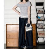 オフショルTロゴtシャツ肩リボントップス | Miniministore | 詳細画像13