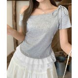 オフショルTロゴtシャツ肩リボントップス | Miniministore | 詳細画像14