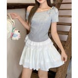 オフショルTロゴtシャツ肩リボントップス | Miniministore | 詳細画像16