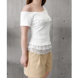 オフショルTロゴtシャツ肩リボントップス | Miniministore | 詳細画像24