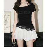 オフショルTロゴtシャツ肩リボントップス | Miniministore | 詳細画像8