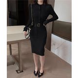 リブニットタイトワンピースウエストベルト | Miniministore | 詳細画像18 