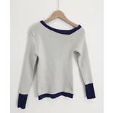 配色ワンショルダーリブニットトップス長袖 | Miniministore | 詳細画像22