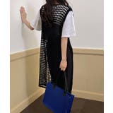 透かし編みロングベストサイドスリット夏服 | Miniministore | 詳細画像3 