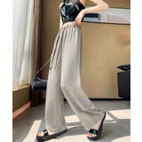 水墨風ワイドパンツ 薄手ドレープパンツ夏 | Miniministore | 詳細画像4 