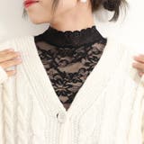 ブラック | 付け襟 花柄レース インナートップス韓国 | Miniministore