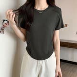 ダークグレー | 無地 Tシャツ クルーネック レディース | ANGELCLOSET