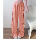 サーモンピンク | スウェットパンツサイドリボンワイドパンツ | SUNSHINE CLOSET