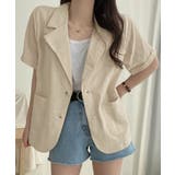 ベージュ | テーラードジャケット綿麻サマージャケット | Miniministore