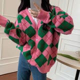 ローズピンク | カーディガン アーガイル柄ニットカーデ | Miniministore