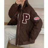 ブラウン | 中綿ジャケット キルティングブルゾン防寒 | Miniministore