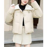 アイボリー | ボア襟エコダウンジャケット 中綿ブルゾン | Miniministore