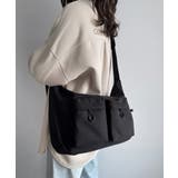 ブラック | マルチポケットショルダーバッグナイロン鞄 | Miniministore