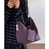 パープル | 大容量トートバッグ ミニポーチ付き 無地 | Miniministore