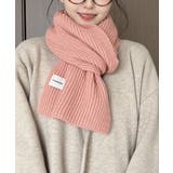ピンク | 暖かいリブニットマフラー カシミアタッチ | Miniministore