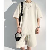 アイボリー | メンズ 半袖tシャツ ハーフパンツセット | AsaAura