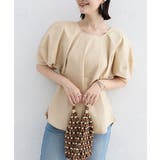 ライトベージュ | パフスリーブ ブラウス 半袖 レディース | Miniministore