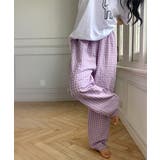 ロング*ラベンダー | ギンガムチェックパンツ レディース 春夏 | SUNSHINE CLOSET