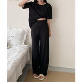 ブラック | 半袖ルームウェアセットアップ レディース | Miniministore