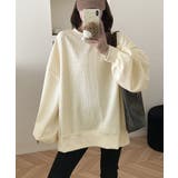 アイボリー | ワッフルオーバーサイズ配色プルオーバー秋 | Miniministore