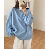 ライトブルー | ワッフルオーバーサイズ配色プルオーバー秋 | Miniministore