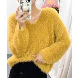 イエロー | ラメシャギーニットトップス Vネック秋冬 | SUNSHINE CLOSET