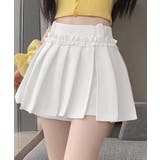ホワイト | フリルスカパンプリーツキュロットスカート | Miniministore