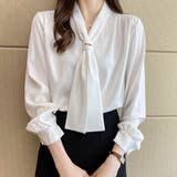 ホワイト | ボウタイ ブラウス レディース Vネック | Miniministore