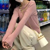 ピンク | 韓国風 リブニット トップス レディース | Miniministore