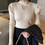 ベージュ | プチハイネック リブニットトップス 長袖 | Miniministore