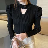 ブラック | プチハイネック リブニットトップス 長袖 | Miniministore